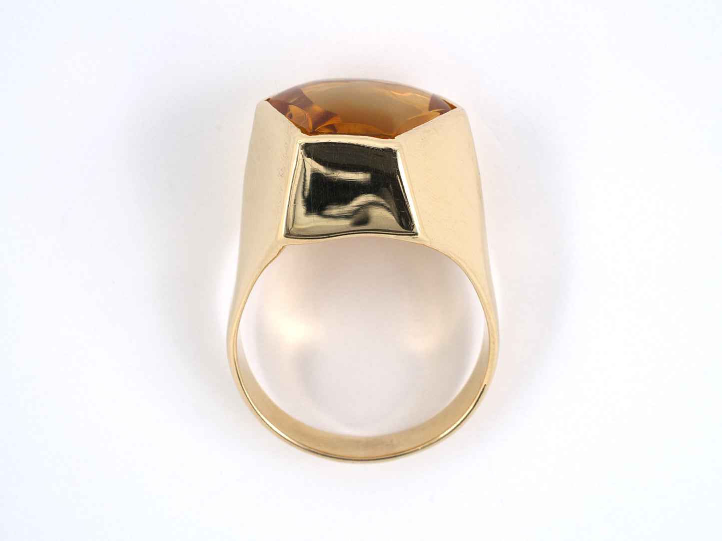 901561 - SOLD - Gold Citrine Hexagon Ring