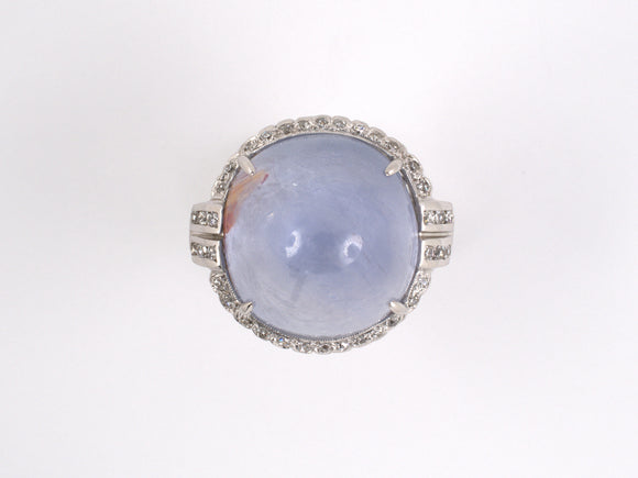 901602 - Art Deco Platinum Sapphire Diamond Cluster Dinner Ring