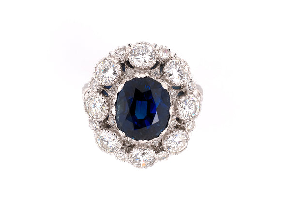 901697 - Circa 1978 Buccellati Platinum AGL Sapphire Diamond Ring