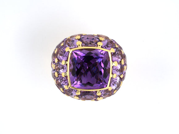901715 - Mimi Gold Amethyst Cluster Ring
