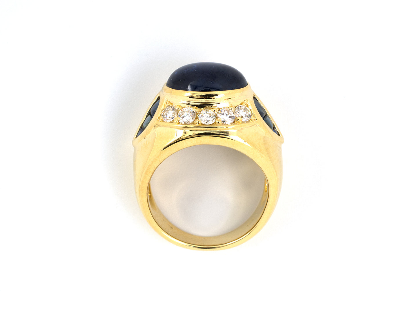 901748 - Italy Gold Sapphire Diamond Ring