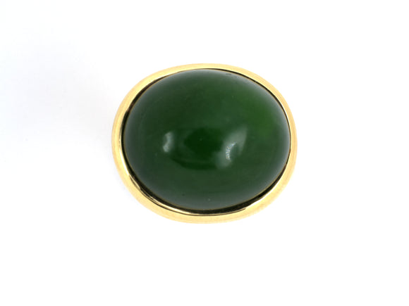 901750 - SOLD - Tiffany Peretti Gold Nephrite Jade Ring