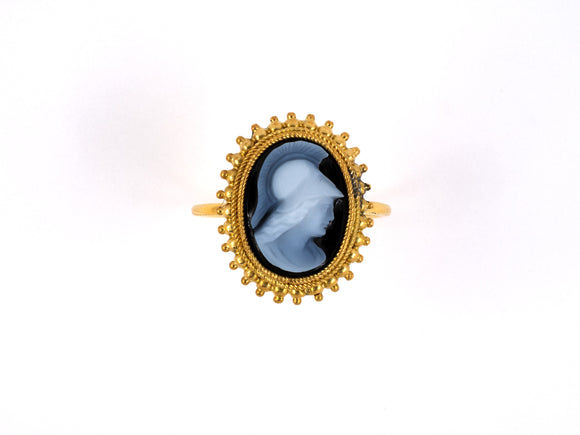 901863               - SOLD - Victorian Gold Oval Stone Cameo Ring