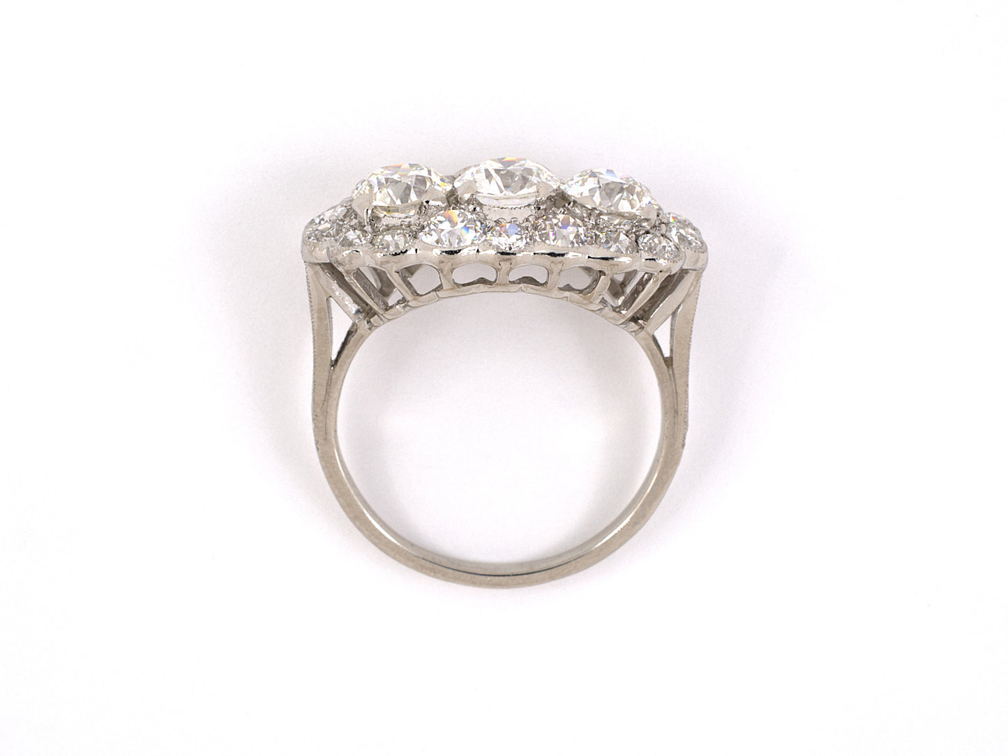 901876 - SOLD - Art Deco Platinum Diamond 3-Stone Ring