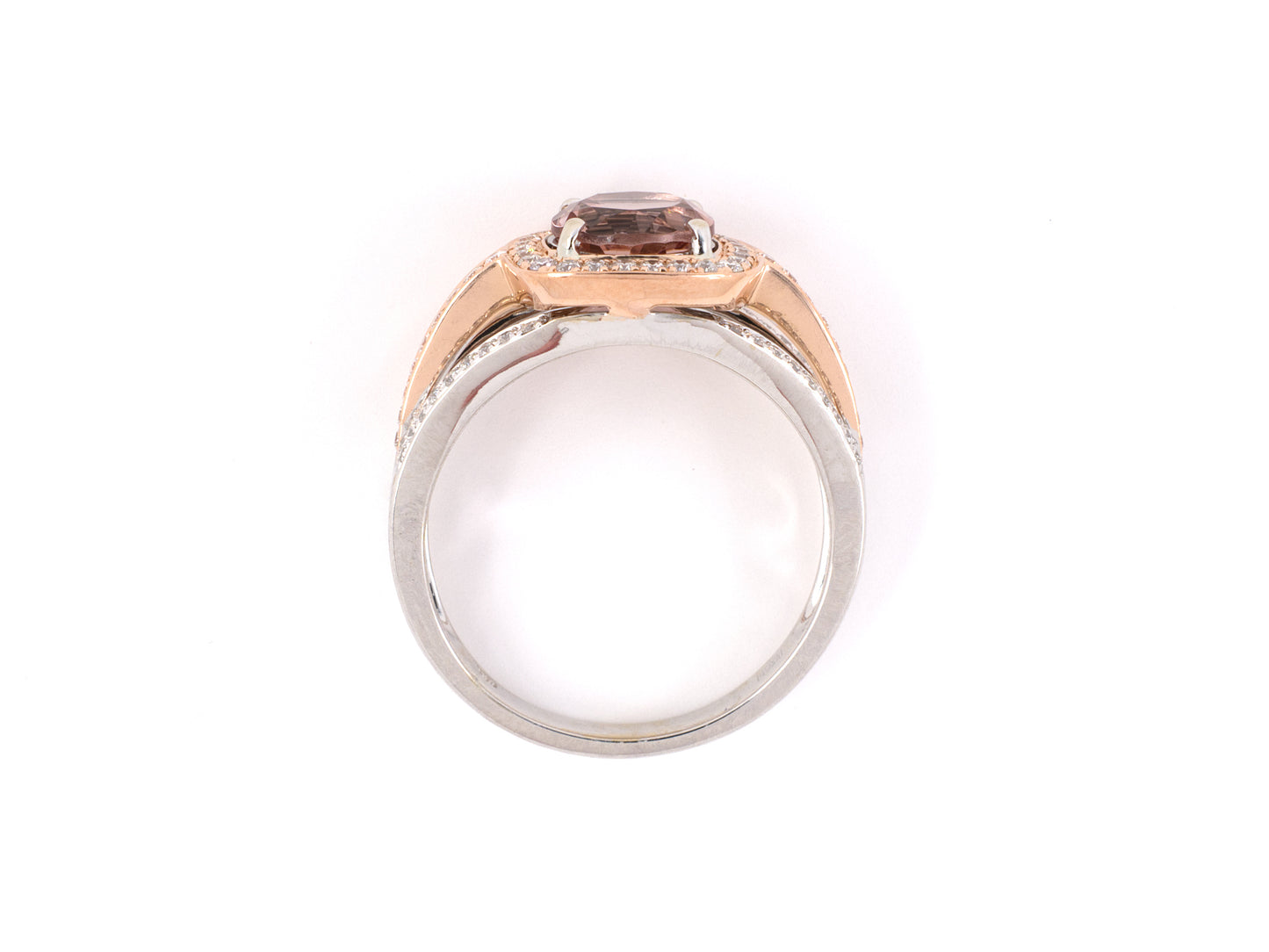 901906 - SOLD - Frederic Sage Gold Morganite Diamond Cluster Ring