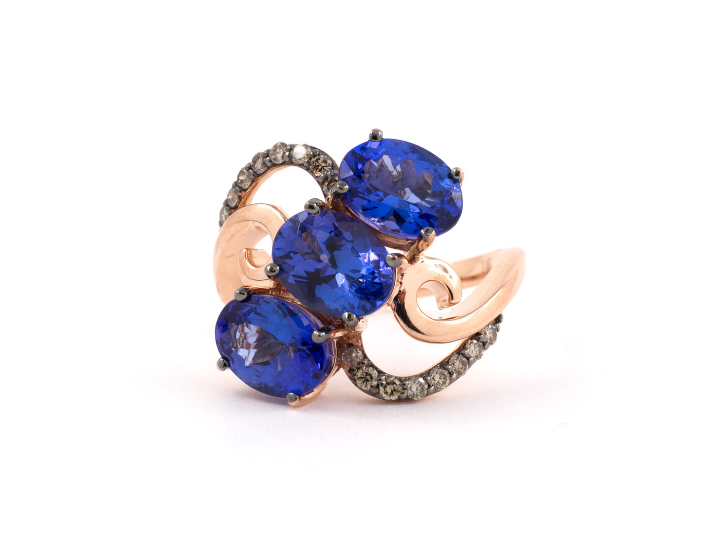 901910 - SOLD - Levian Gold Tanzanite Diamond 3-Stone Ring