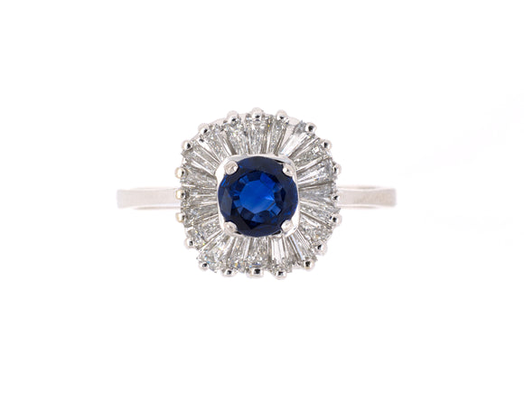 901959 - Gold Sapphire Diamond Ballerina Style Cluster Ring