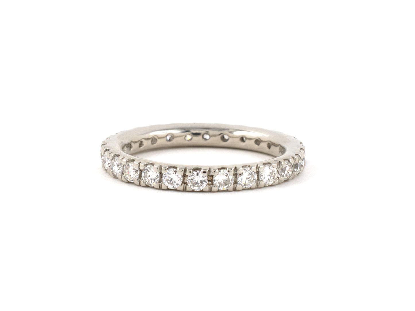 901972 - SOLD - Platinum Diamond Prong Set Eternity Ring
