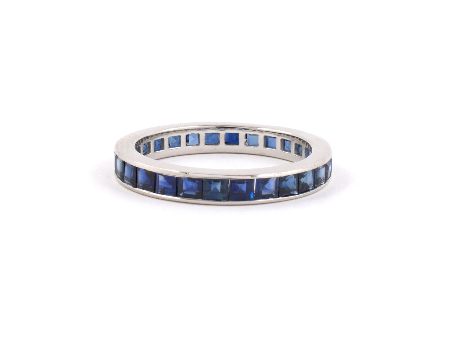 901993 - SOLD - Platinum Sapphire Channel Set Eternity Ring