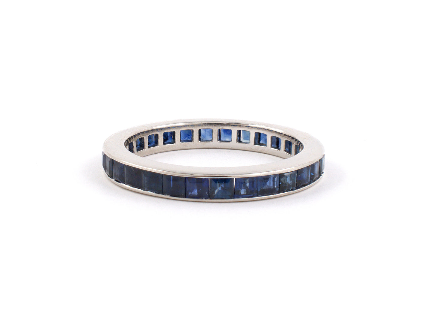 901996 - SOLD - Platinum Sapphire Channel Set Eternity Ring
