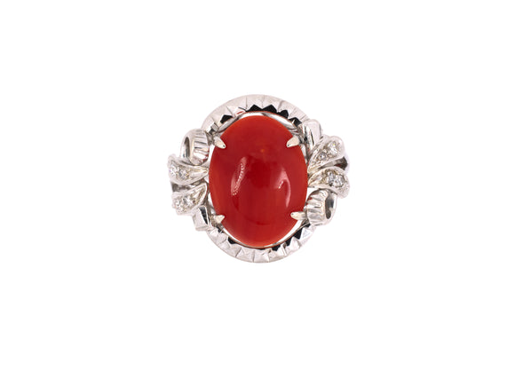 902151 - Gold Coral Diamond Cocktail Ring