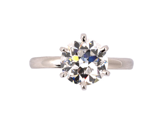92371 - Art Deco Tiffany Platinum GIA Diamond Engagement Ring