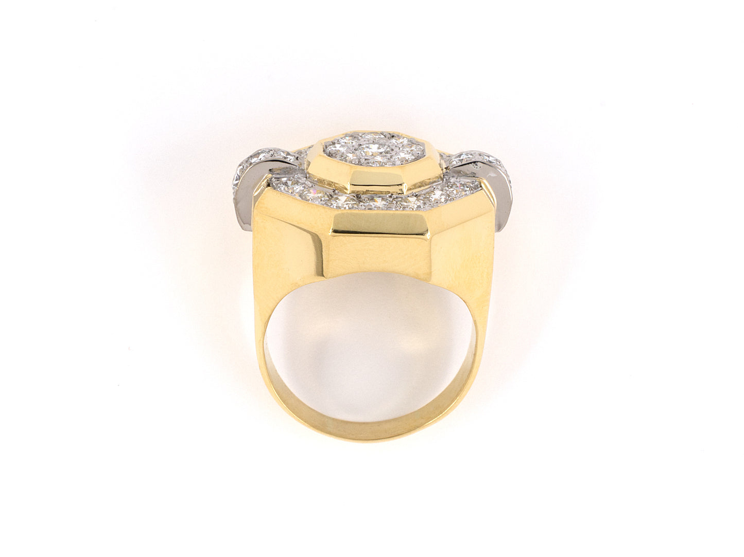 92636 - SOLD - Gold Diamond Cluster Octagonal Ring