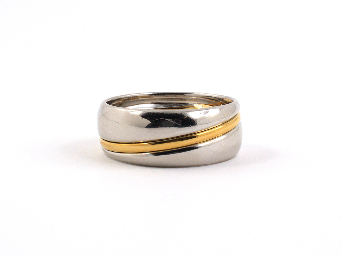 92722 - SOLD - M.bondanza Gold Platinum Twist Wedding Band
