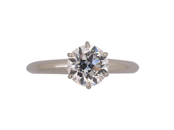 93682 - SOLD - Art Deco Tiffany Platinum GIA Diamond Engagement Ring