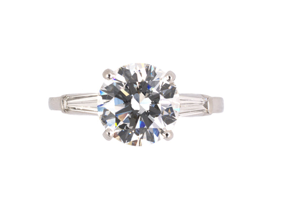 93762 - Platinum GIA Diamond Tapered Baguette Engagement Ring