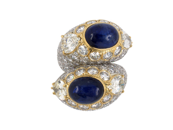 93824 - Circa 1965 Webb Platinum Gold AGLCeylon Burma Sapphire Diamond Ring