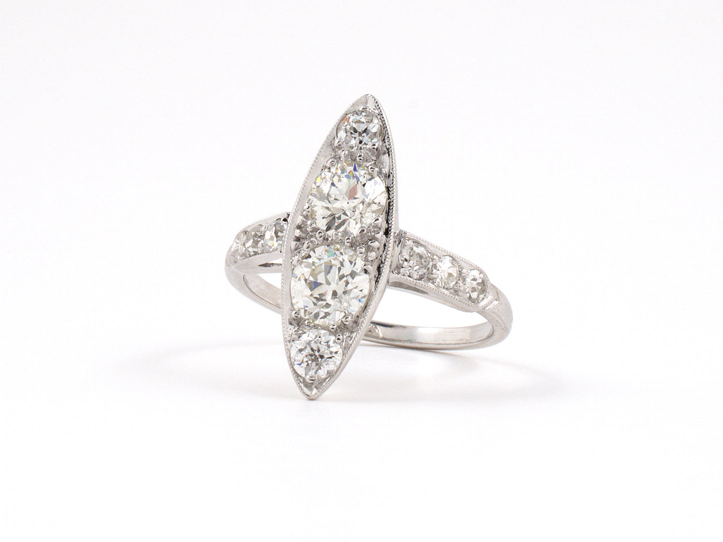 94033 - Art Deco Platinum Diamond Dutchess Dinner Ring