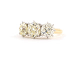 94839 - Platinum Gold Diamond Cushion 3-Stone Ring