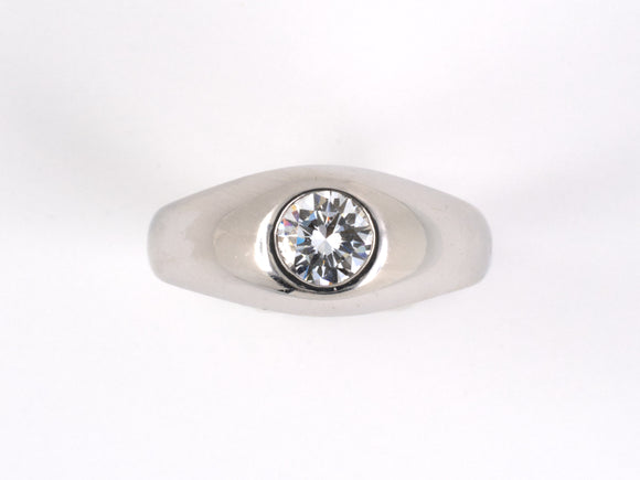 94876 - Circa 1960 Gold Diamond Gents Gypsy Ring
