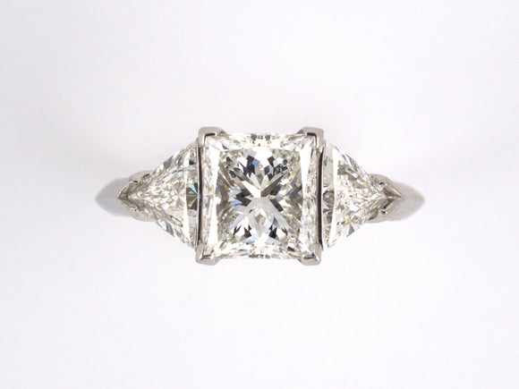 95072 - Cerro Platinum GIA Princess Cut Diamond 3-stone Engagement Ring