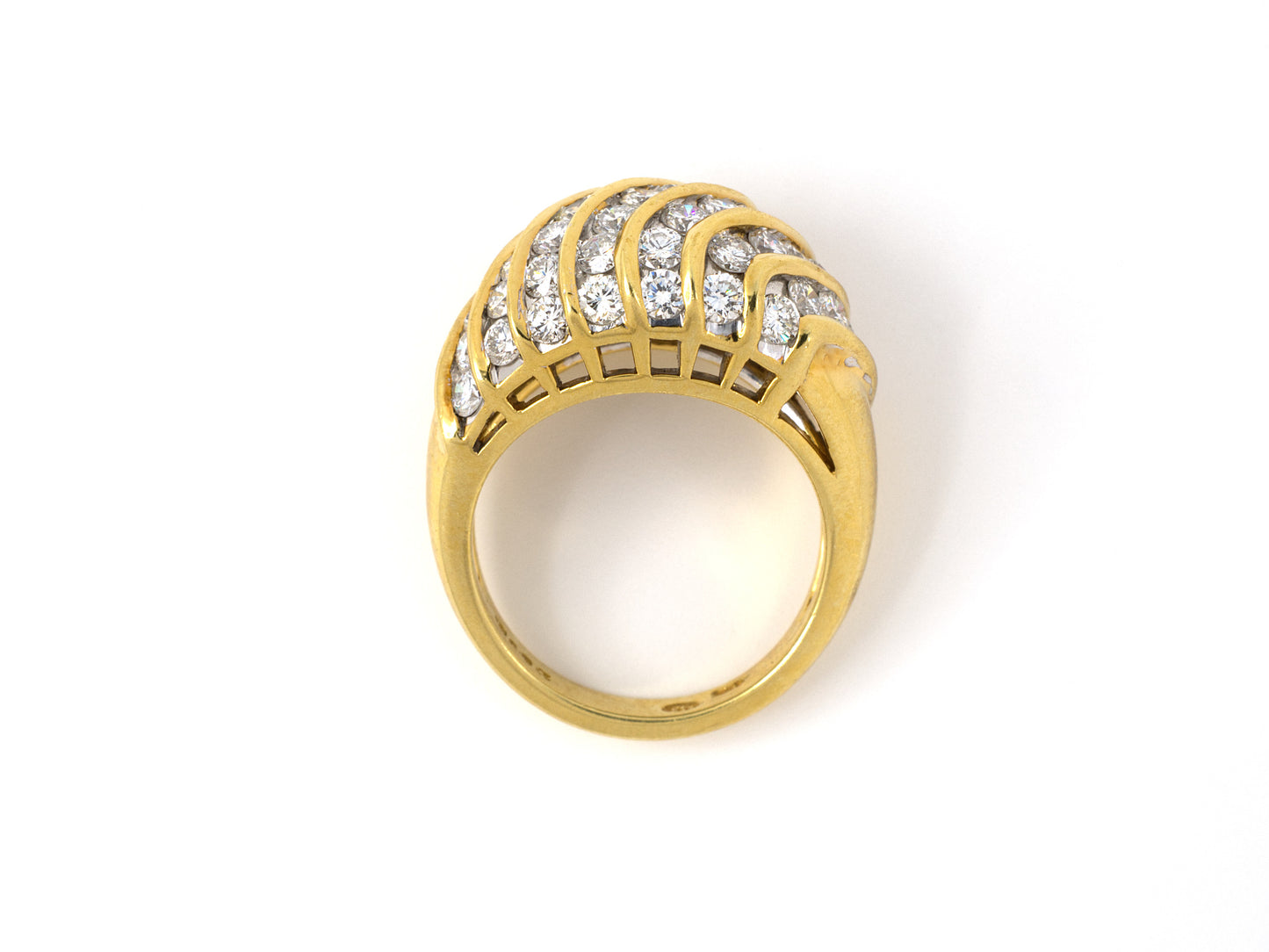 95105 - Circa 1980s Kurt Gaum Gold Diamond Diagonal Weave Ring