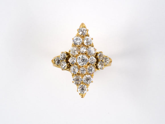 95108 - SOLD - Victorian Gold Diamond Dutchess Ring