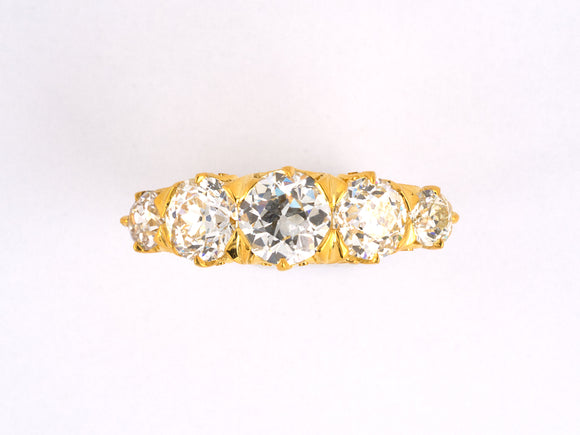 96590 - Victorian Gold Diamond 5-Stone Ring