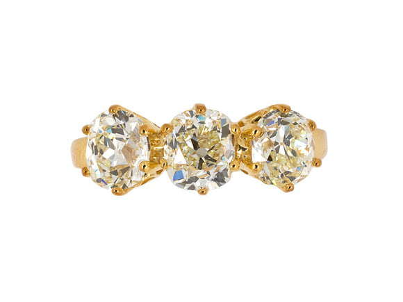 97184 - SOLD - Gold Diamond 3-Stone Ring