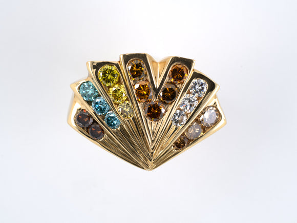 97453 - Gold Diamond Fan Ring