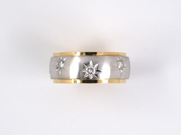 97581 - SOLD - Circa 1950 Gold Diamond Star Eternity Ring