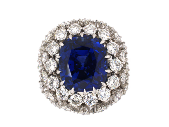 97712 - Webb Platinum AGL Sapphire Diamond Cluster Ring