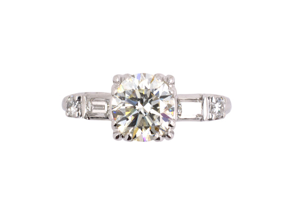 97801 - Circa 1950s Platinum Diamond Engagement Ring