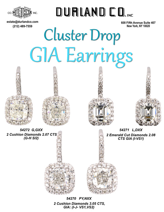 Cluster Drop GIA Earrings