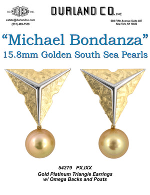 "Michael Bondanza" 15.8mm Golden South Sea Pearls