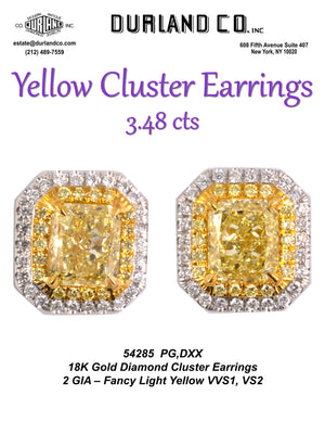 Yellow Cluster Earrings