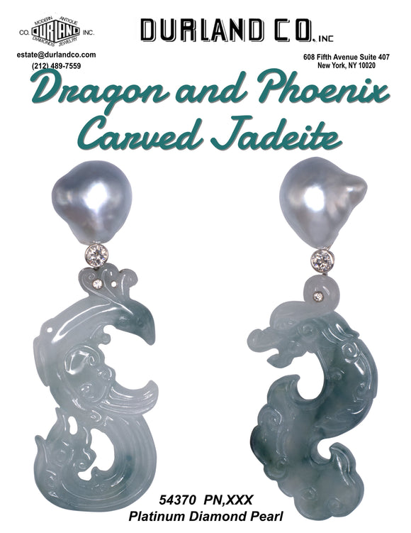 Dragon and Phoenix Carved Jadeite