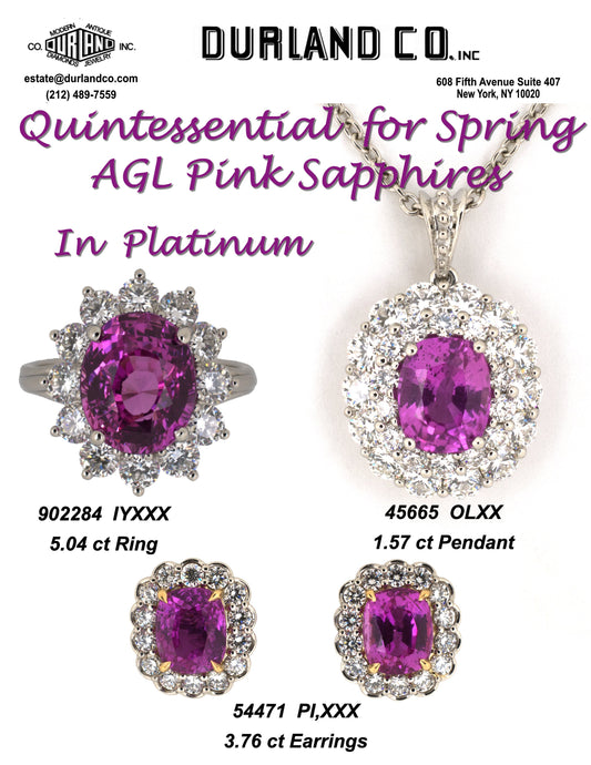 Quintessential for Spring - AGL Pink Sapphires - In Platinum
