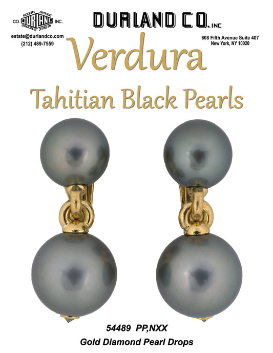 Verdura - Tahitian Black Pearls