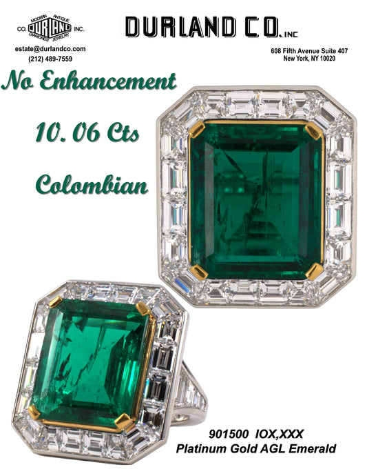 No Enhancement - 10.06 Cts Columbian Emerald