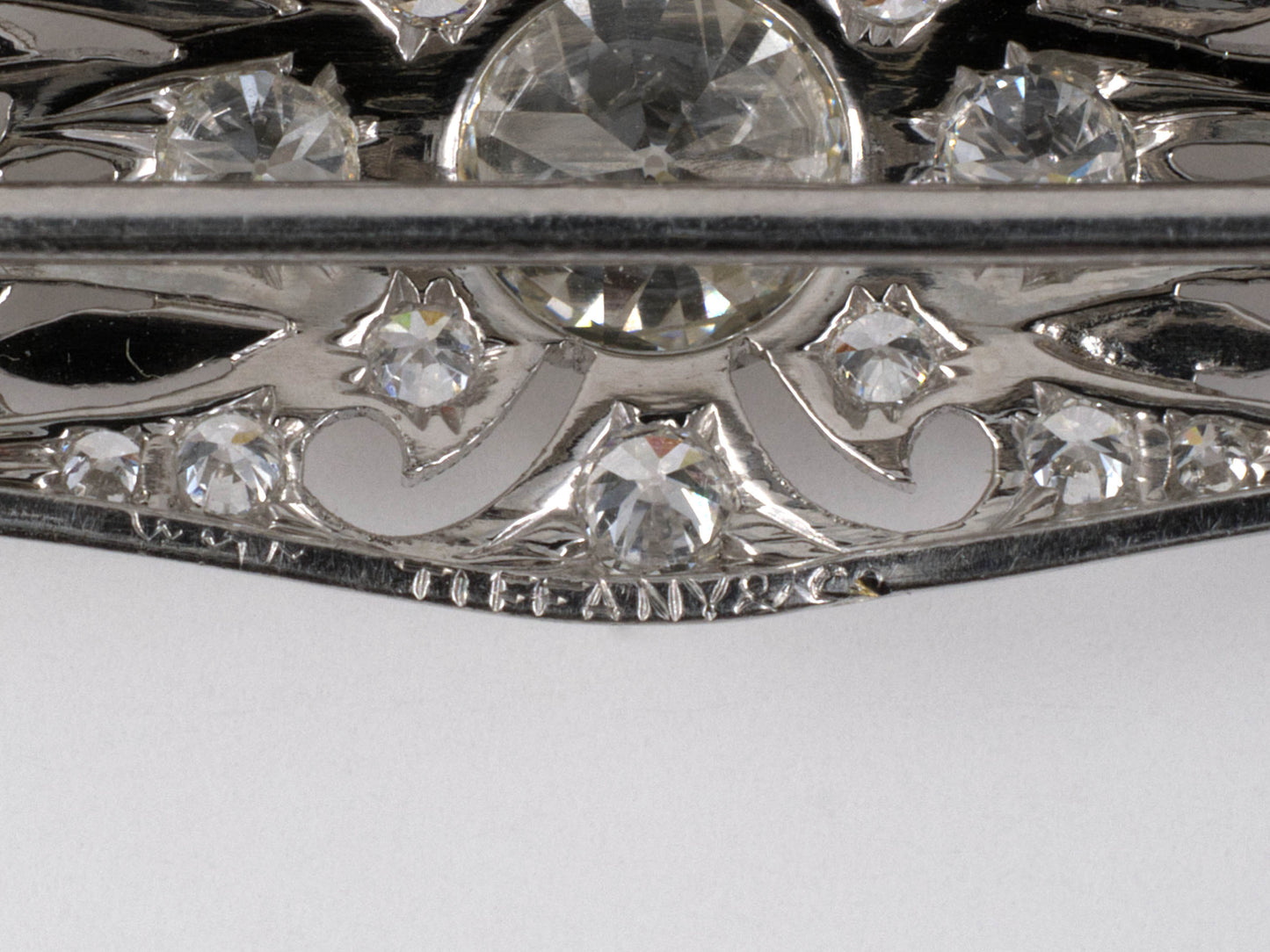 21510 - SOLD - Edwardian Tiffany Platinum Diamond Bar Pin