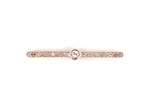 23647 - SOLD - Edwardian Platinum Gold Diamond Bar Pin