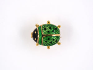 23650 - SOLD - Gold Enamel Lady Bug Pin