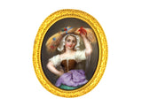 24005 - Etruscan Revival Circa1840 Gold Enamel Portrait Pin