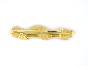 24136 - SOLD - Circa 1990s Dunay Cinnabar Gold Corrugated Textured Bar Pin