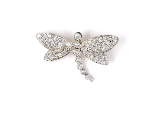 24168 - Gold Diamond Dragonfly Pin