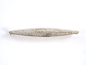 24231 - Edwardian Platinum Gold Taylor & Co Bar Pin