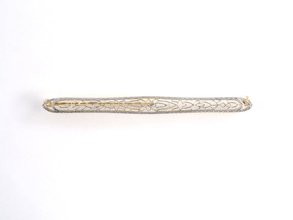 24232 - Edwardian Platinum Gold Bar Pin