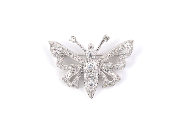 24235 - Gold Diamond Butterfly Pendant Pin