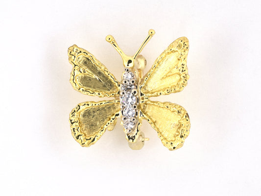 24286 - Honora Gold Diamond Butterfly Pin